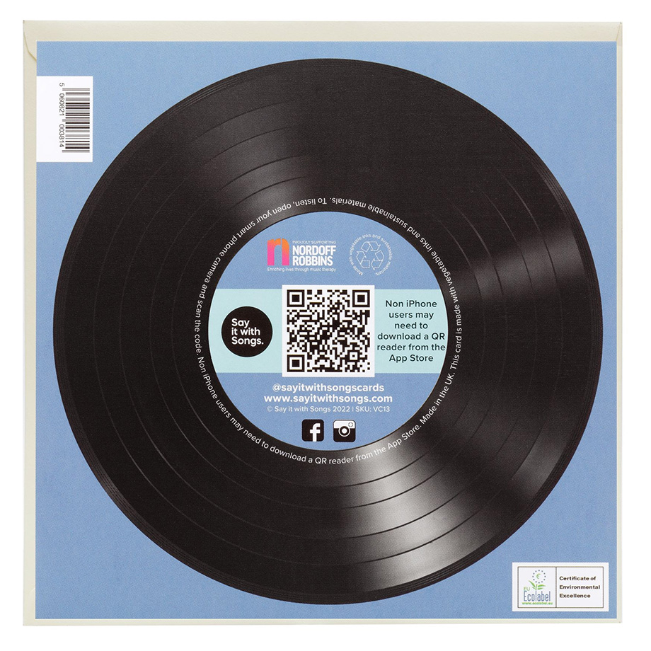 vinyl muziek kaart met qr code